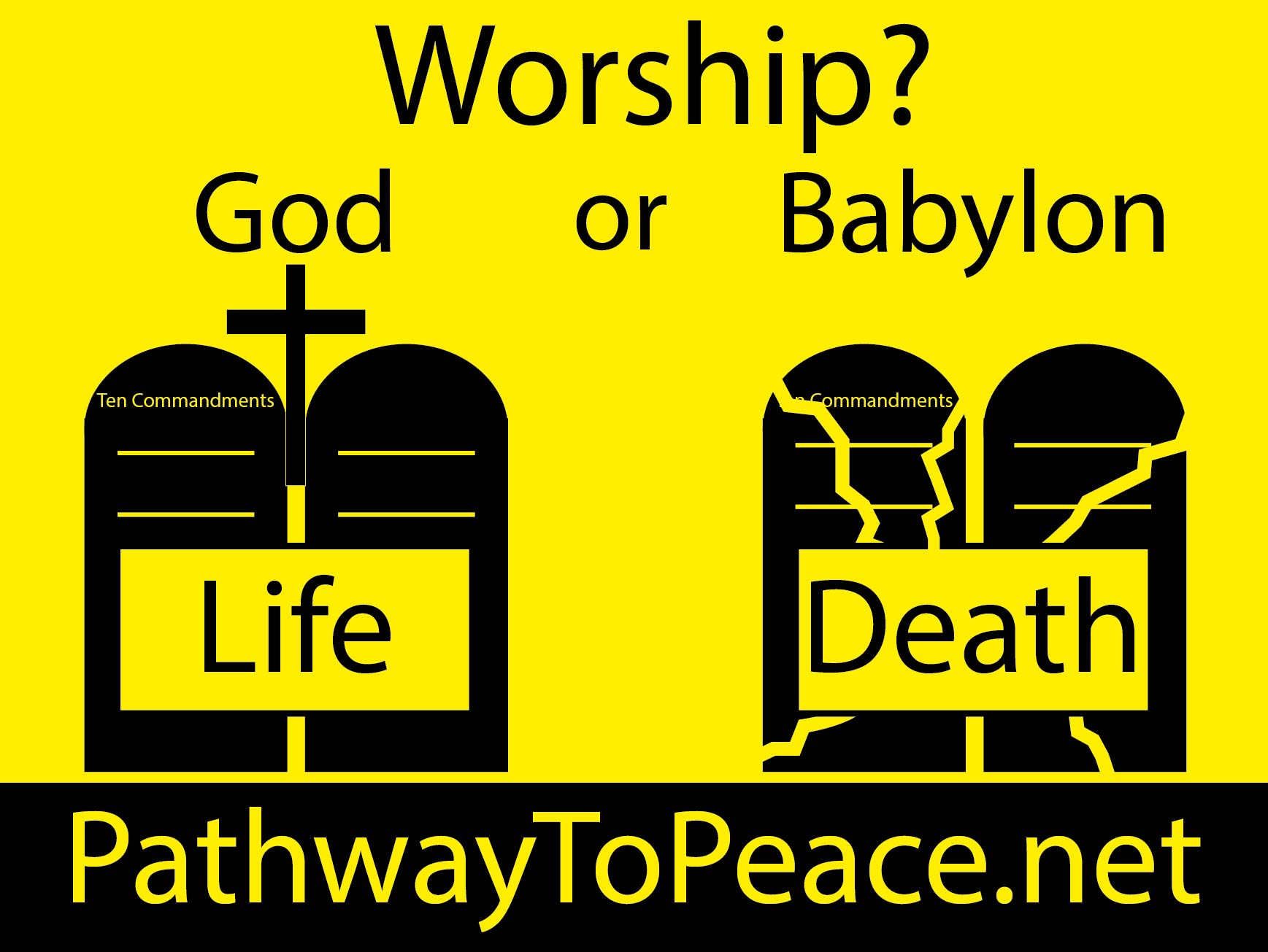 Yellow Worship yardsign 18inx24in h 01